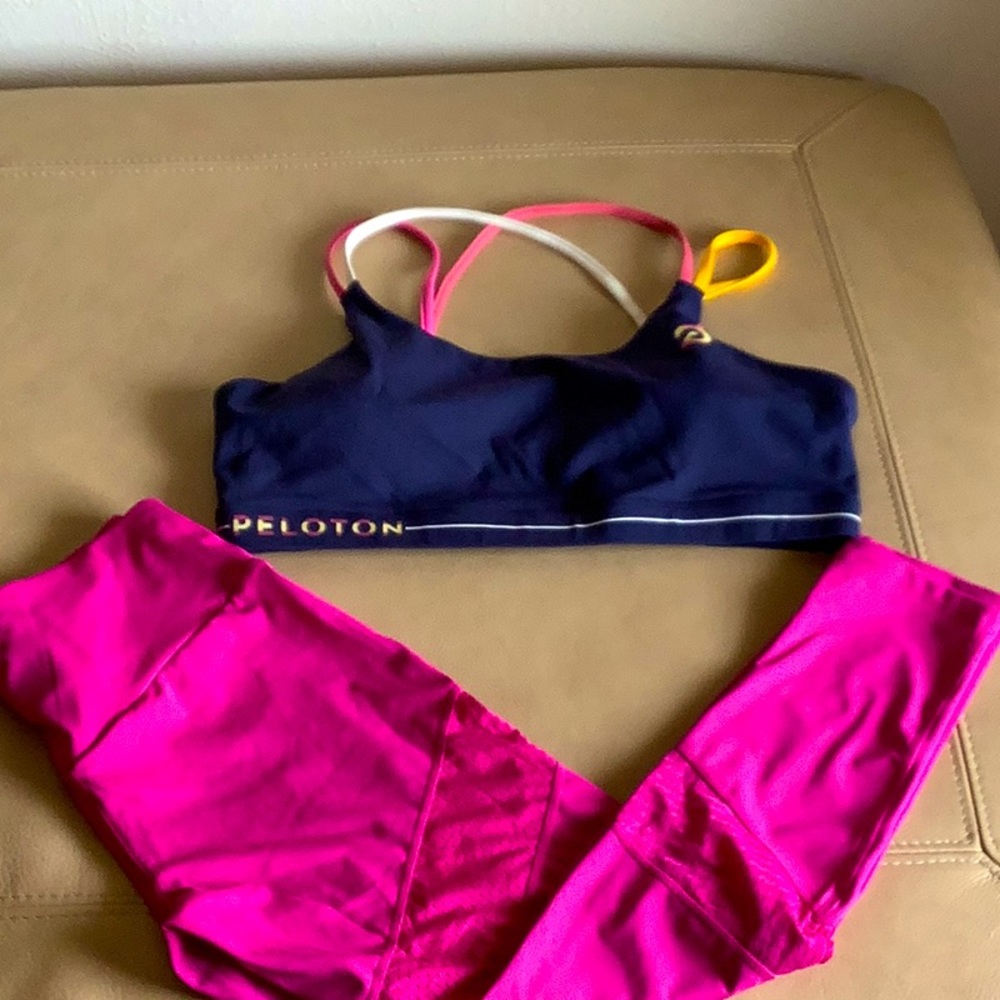 Peloton Navy Blue Cadent Strappy Bra